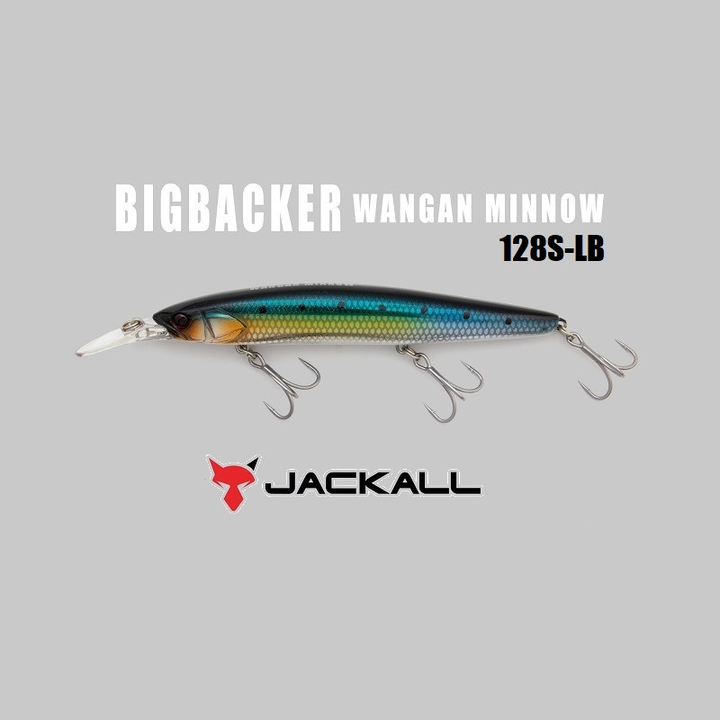 Jackall Big backer Wangan Minnow 128S-LB, holo blue, fishing lure ,, Sports  Equipment, Fishing on Carousell